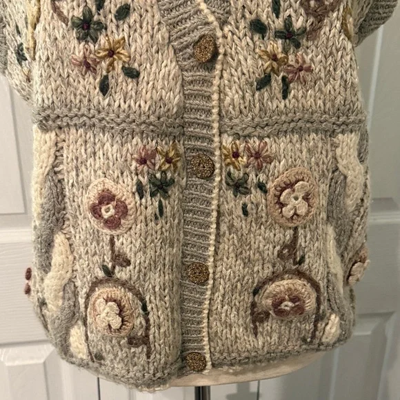 Vintage Margules embroidered sweater vest from the 1980s or 1990s Sz M - Picture 4 of 8